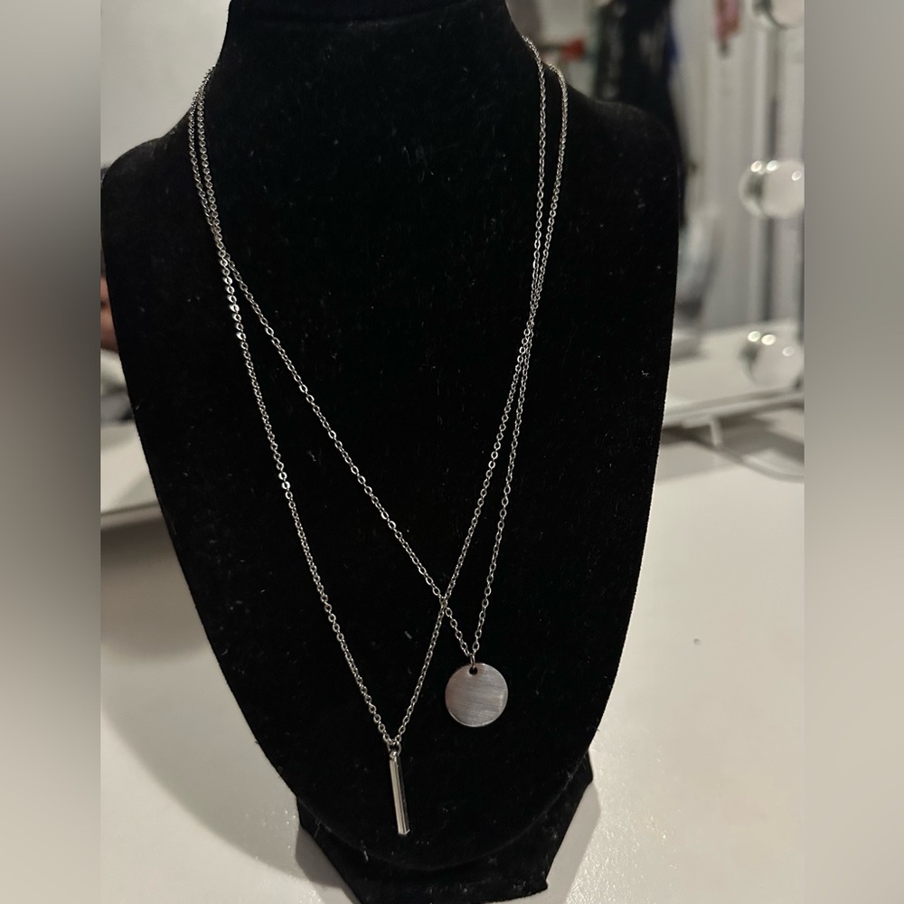 Silver layering necklaces